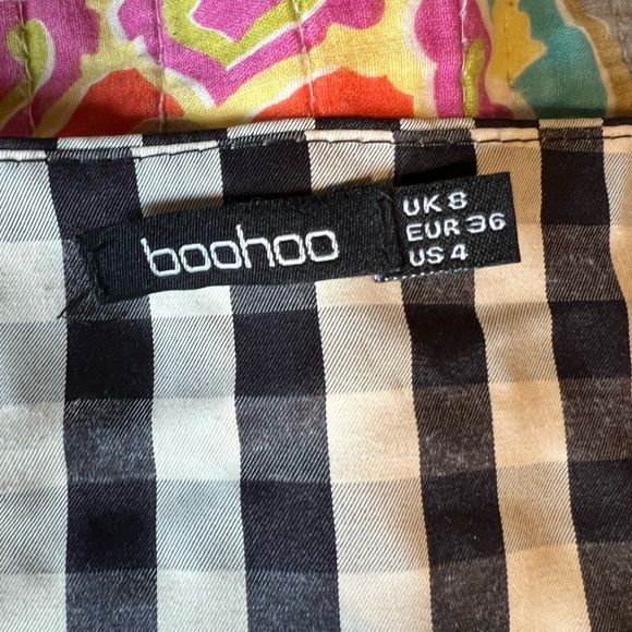 Boohoo black check plaid tiered dress size 4 small - Picture 6 of 8